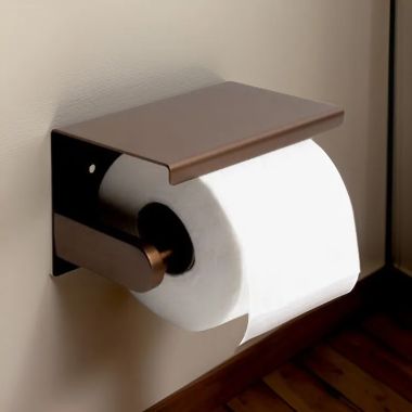 Click here to see Alfi ABTPP66-BC ALFI Toilet Paper Holder with Shelf, PVD Brushed Copper - ABTPP66-BC