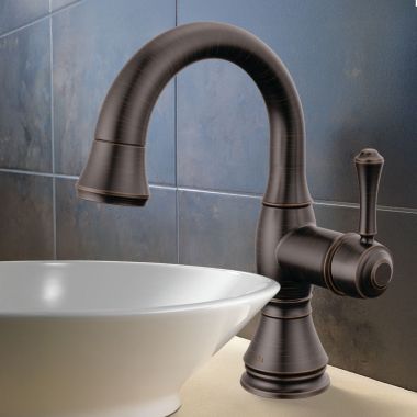 Click here to see Delta 597-RBPD-DST Delta Cassidy One-Handle Pull-Down Bathroom Faucet, 1.2 GPM, Venetian Bronze - 597-RBPD-DST