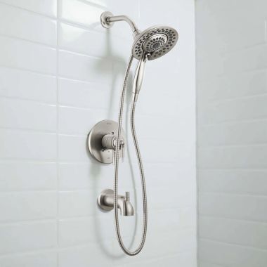 Click here to see Delta T17435-SS-I Delta Saylor Monitor 17 Series Tub & Shower Trim with In2ition, Touch-Clean, 1.75 GPM, Brilliance Stainless - T17435-SS-I