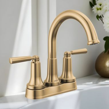 Click here to see Delta 2535-CZMPU-DST Delta Saylor Centerset Bathroom Faucet, Metal Drain With Push Pop, DIAMOND Seal, ADA-Compliant, 1.2 GPM, Champagne Bronze - 2535-CZMPU-DST