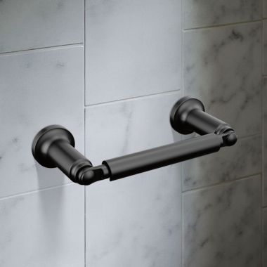 Click here to see Delta 73550-BL Delta Saylor Pivoting Toilet Paper Holder, Matte Black - 73550-BL