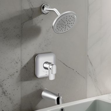 Click here to see Moen UT4813EP Moen Rizon Tub/Shower Faucet with Two-Handle Flow Control and Temperature Adjust Valve Trim, Lever Handles, M-Core 4, Thermostatic Cartridge, Chrome - UT4813EP