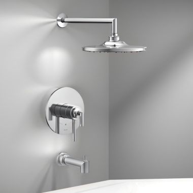 Click here to see Moen UTS42003EP Moen Arris Tub/Shower Faucet with Two-Handle Flow Control and Temperature Adjust Valve Trim, Lever Handles, M-Core 4, Thermostatic Cartridge, Chrome - UTS42003EP