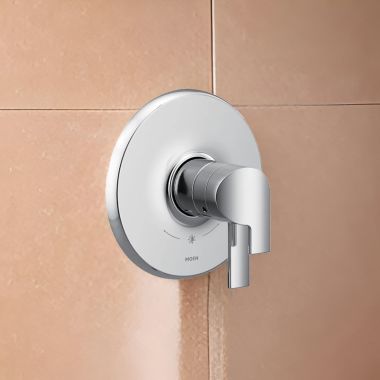 Click here to see Moen UTS4201 Moen Doux Two-Handle Valve Only Trim with Flow Control and Temperature Adjust, Lever Handle,  M-Core 4, Thermostatic Cartridge, Chrome - UTS4201