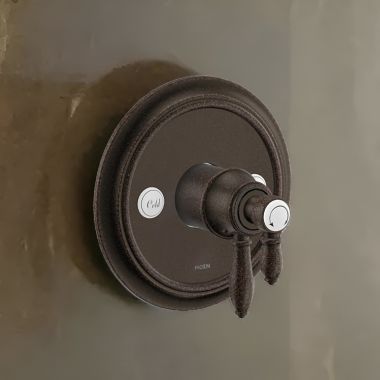 Click here to see Moen UTS43101ORB Moen Weymouth Two-Handle Valve Only Trim with Flow Control and Temperature Adjust, Lever Handle,  M-Core 4, Thermostatic Cartridge, Oil Rubbed Bronze - UTS43101ORB