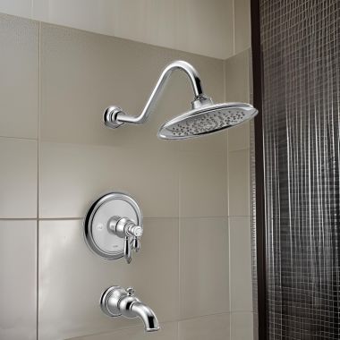 Click here to see Moen UTS43103EP Moen Weymouth Tub/Shower Faucet with Two-Handle Flow Control and Temperature Adjust Valve Trim, Lever Handles, M-Core 4, Thermostatic Cartridge, Chrome - UTS43103EP