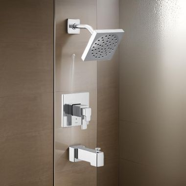 Click here to see Moen UTS4713EP Moen 90-Degree Tub/Shower Faucet with Two-Handle Flow Control and Temperature Adjust Valve Trim, Lever Handles, M-Core 4, Thermostatic Cartridge, Chrome - UTS4713EP