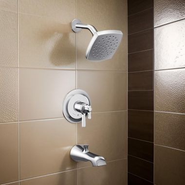 Click here to see Moen UTS4913EP Moen Flara Tub/Shower Faucet with Two-Handle Flow Control and Temperature Adjust Valve Trim, Lever Handles, M-Core 4, Thermostatic Cartridge, Chrome - UTS4913EP