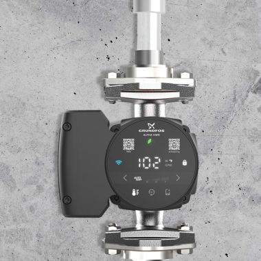 Click here to see Grundfos 92603112 Grundfos ALPHA HWR ECM Hot Water Recirculation Pump - 115V Power, 9H Motor, Integrated Timer, Stainless Steel Body, Flange Connections - 15-29 SF/T (2603112)