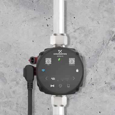 Click here to see Grundfos 92603114 Grundfos ALPHA CS Hot Water Recirculation Pump Kit, 115V, 9H, Timer, Cord, Stainless Steel, 3/4in MIP x FIP Union - 15-55 SU7P/TLC (92603114)