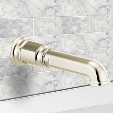 Click here to see Brizo RP100328PN Brizo Invari Wall Mounted Non-Diverter Tub Spout, Solid Brass, 1/2