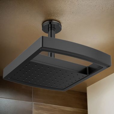 Click here to see Brizo 81406-BL Brizo Kintsu 14” Dual Waterway Multi-Function Raincan Shower Head, Touch-Clean, WaterSense, 1.75 GPM, Matte Black - 81406-BL