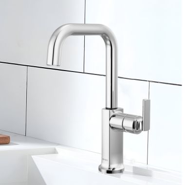 Click here to see Brizo 61007LF-PCLHP-L Brizo Kintsu Single Handle Bar Faucet with Square Spout, Less Handle, 1.8 GPM, Lumicoat Polished Chrome - 61007LF-PCLHP-L