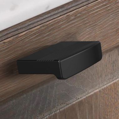 Click here to see Brizo 699207-BL Brizo Kintsu Rectangular Metal Bin Knob, Matte Black - 699207-BL