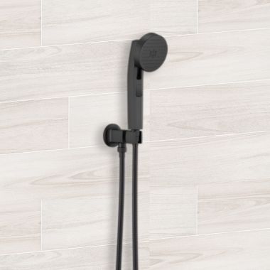 Click here to see Brizo 88806-BL Brizo Kintsu Multi-Function Wall-Mount Handshower with Push-Button, Stretchable Hose, WaterSense, 1.75 GPM, Matte Black - 88806-BL