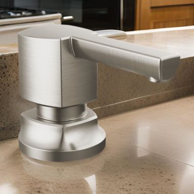 Click here to see Brizo 695306-SS-L Brizo Kintsu Soap/Lotion Dispenser, 13 oz, Lumicoat Stainless - 695306-SS-L