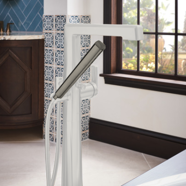 Click here to see Brizo RP100439BNX Brizo Levoir Tub Faucet Handshower w/ H2Okinetic, 1.75 GPM, Brilliance Black Onyx - RP100439BNX