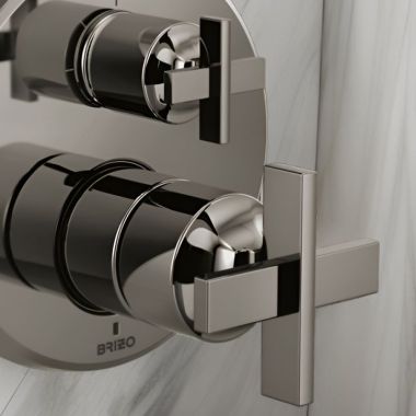 Click here to see Brizo HX75P98-BNX Brizo Levoir Pressure Balance Valve with Integrated Diverter Trim Cross Handle Kit, Brilliance Black Onyx - HX75P98-BNX