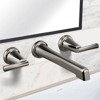 Click here to see Brizo T65898LF-BNXLHP-ECO Brizo Levoir Two-Handle Bathroom Faucet, Less Handles and Drain, Wall-Mount, 1.2 GPM, Brilliance Black Onyx - T65898LF-BNXLHP-ECO