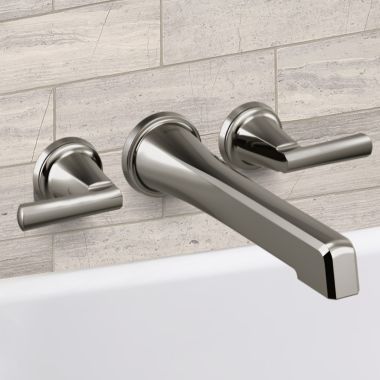 Click here to see Brizo T70498-BNXLHP Brizo Levoir Two-Handle Wall Mount Tub Filler, Less Handles, 9.3 GPM, Brilliance Black Onyx - T70498-BNXLHP