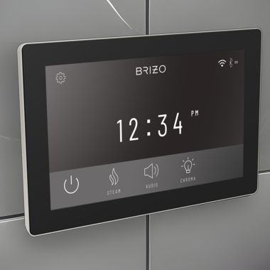 Click here to see Brizo 8CN-600S-BN-L Brizo Mystix Digital Steam Shower Controller, Touchscreen w/ 12 User Presets, Lumicoat Brushed Nickel - 8CN-600S-BN-L