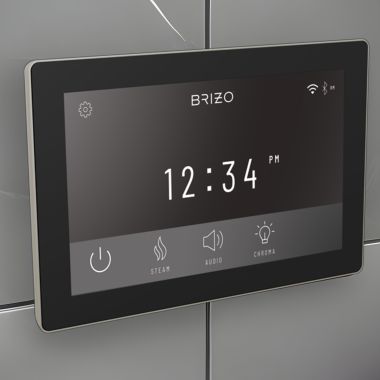 Click here to see Brizo 8CN-600S-NK-L Brizo Mystix Digital Steam Shower Controller, Touchscreen w/ 12 User Presets, Lumicoat Luxe Nickel - 8CN-600S-NK-L