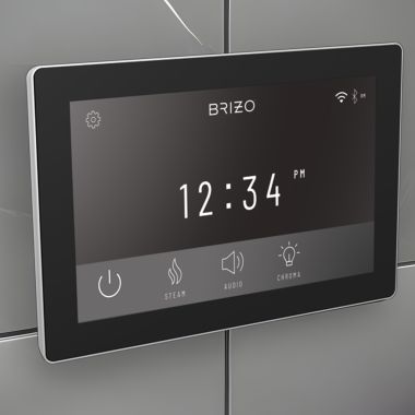 Click here to see Brizo 8CN-600S-PC-L Brizo Mystix Digital Steam Shower Controller, Touchscreen w/ 12 User Presets, Lumicoat Polished Chrome - 8CN-600S-PC-L