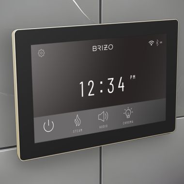 Click here to see Brizo 8CN-600S-PN-L Brizo Mystix Digital Steam Shower Controller, Touchscreen w/ 12 User Presets, Lumicoat Polished Nickel - 8CN-600S-PN-L