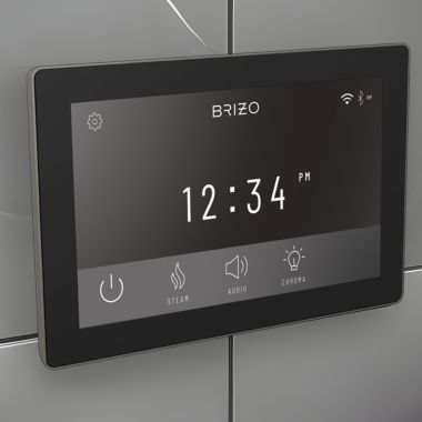 Click here to see Brizo 8CN-600S-SL-L Brizo Mystix Digital Steam Shower Controller, Touchscreen w/ 12 User Presets, Lumicoat Luxe Steel - 8CN-600S-SL-L
