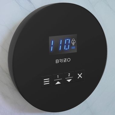 Click here to see Brizo EP103315BL Brizo Mystix Digital Steam Shower Controller, Round, 2 Presets, Wall-Mount, Matte Black - EP103315BL