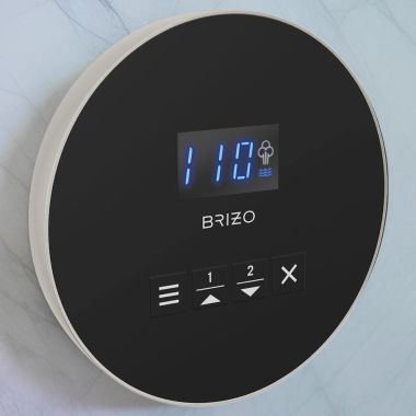 Click here to see Brizo EP103315BNL Brizo Mystix Digital Steam Shower Controller, Round, 2 Presets, Wall-Mount, Brilliance Brushed Nickel - EP103315BNL