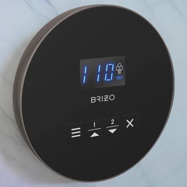 Click here to see Brizo EP103315BNXL Brizo Mystix Digital Steam Shower Controller, Round, 2 Presets, Wall-Mount, Brilliance Black Onyx - EP103315BNXL