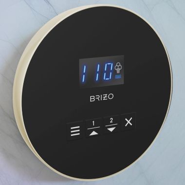 Click here to see Brizo EP103315PNL Brizo Mystix Digital Steam Shower Controller, Round, 2 Presets, Wall-Mount, Brilliance Polished Nickel - EP103315PNL