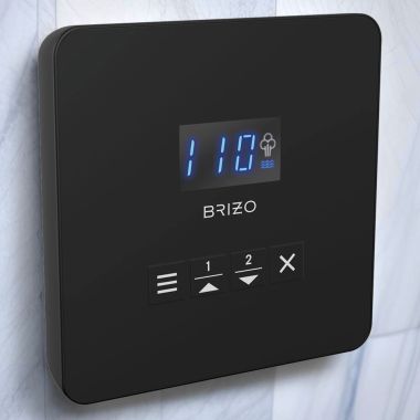 Click here to see Brizo EP103314BL Brizo Mystix Digital Steam Shower Controller, Square, 2 Presets, Wall-Mount, Matte Black - EP103314BL
