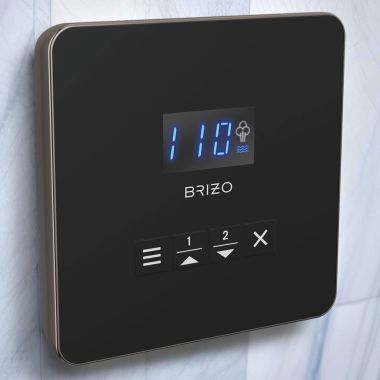 Click here to see Brizo EP103314BNXL Brizo Mystix Digital Steam Shower Controller, Square, 2 Presets, Wall-Mount, Brilliance Black Onyx - EP103314BNXL