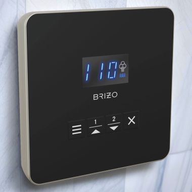 Click here to see Brizo EP103314NKL Brizo Mystix Digital Steam Shower Controller, Square, 2 Presets, Wall-Mount, Brilliance Luxe Nickel - EP103314NKL