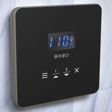 Click here to see Brizo EP103314SLL Brizo Mystix Digital Steam Shower Controller, Square, 2 Presets, Wall-Mount, Brilliance Luxe Steel - EP103314SLL