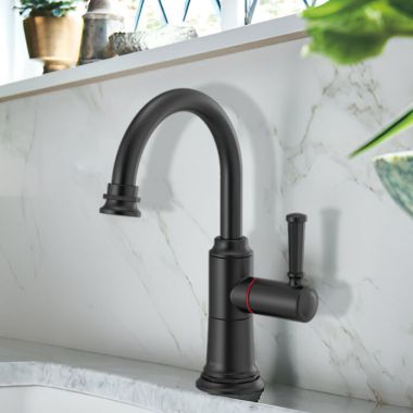 Click here to see Brizo 61374LF-H-BL Brizo Rook Single-Handle Instant Hot Beverage Faucet, Less Tank and Filter, Lever Handle, 1.0 GPM, Matte Black - 61374LF-H-BL