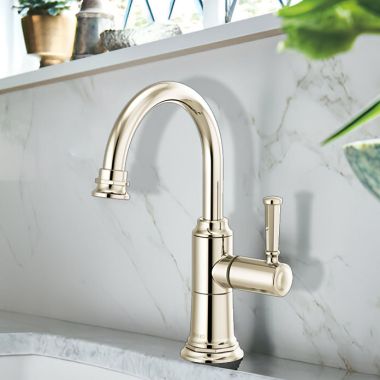Click here to see Brizo 61374LF-H-PN Brizo Rook Single-Handle Instant Hot Beverage Faucet, Less Tank and Filter, Lever Handle, 1.0 GPM, Brilliance Polished Nickel - 61374LF-H-PN