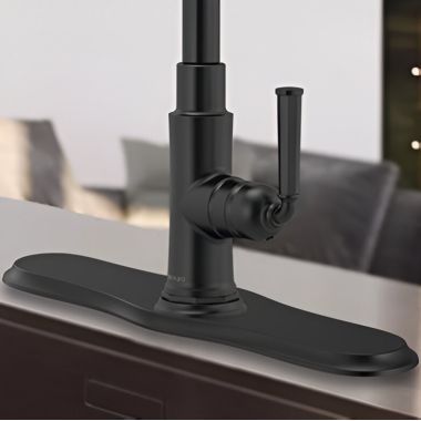 Click here to see Brizo RP100299BL Brizo Escutcheon Plate for Rook Series Kitchen Faucet, Matte Black - RP100299BL
