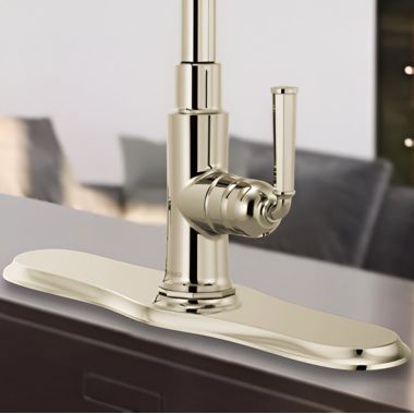 Click here to see Brizo RP100299PN Brizo Escutcheon Plate for Rook Series Kitchen Faucet, Brilliance Polished Nickel - RP100299PN