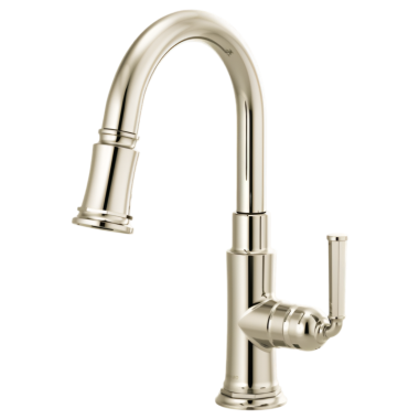Click here to see Brizo 63974LF-PN Brizo Rook Single-Handle Pull-down Prep Faucet, MagneDock, Lever Handle, 1.8 GPM, Brilliance Polished Nickel - 63974LF-PN