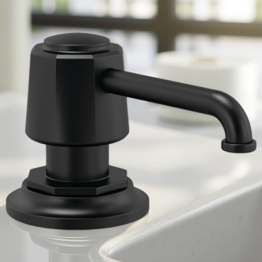 Click here to see Brizo RP100487BL Brizo Rook Soap/Lotion Dispenser, 13 Ounce, Matte Black - RP100487BL