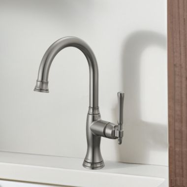 Click here to see Brizo 61058LF-SL Brizo Tulham Single-Handle Bar Faucet, Lever Handle, 1.8 GPM, Brilliance Luxe Steel - 61058LF-SL