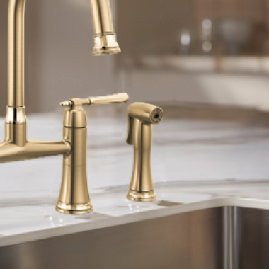 Click here to see Brizo RP101794GLPG Brizo Tulham Bridge Kitchen Faucet Spray and Hose Assembly, Brilliance Luxe Gold/Brilliance Polished Gold - RP101794GLPG