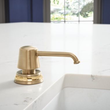 Click here to see Brizo RP101658GLPG Brizo Tulham Soap/Lotion Dispenser, Brilliance Luxe Gold / Brilliance Polished Gold - RP101658GLPG