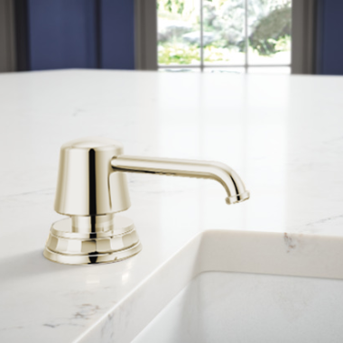 Click here to see Brizo RP101658PN Brizo Tulham Soap/Lotion Dispenser, Brilliance Polished Nickel - RP101658PN