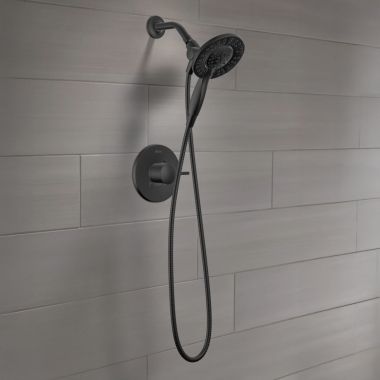 Click here to see Delta T142855-BL-I Delta Albion Monitor 14 Series Shower Only Trim with In2ition Hand Shower, TouchClean, ADA, Matte Black - T142855-BL-I