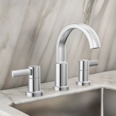 Click here to see Delta 35855LF Delta Albion Two Handle Widespread Bathroom Faucet, ADA, 1.2 GPM, Chrome - 35855LF