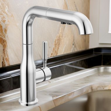 Click here to see Delta 16943-DST Delta Almari Single Handle Pull-Out Kitchen Faucet, Diamond Seal, MagnaTite, 1.8 GPM, Chrome - 16943-DST